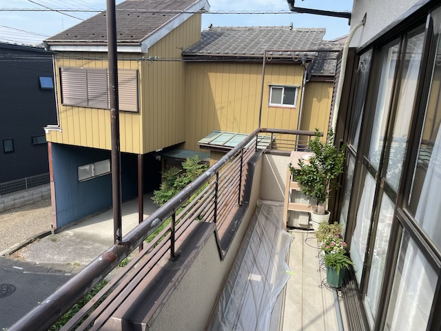 川口市バルコニー手摺塗装工事塗装前